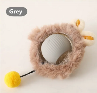 Interactive Self-Playing Rolling Cat Ball with Teaser Rope