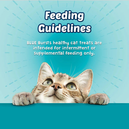 Bursts Crunchy & Creamy Cat Treats, Great for Training, Savory Seafood, 12-Oz Tub