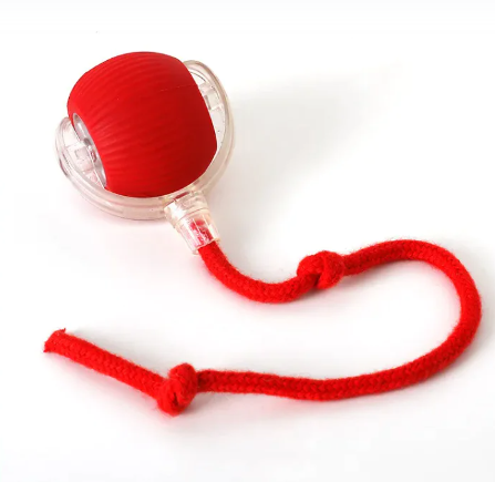 Interactive Self-Playing Rolling Cat Ball with Teaser Rope